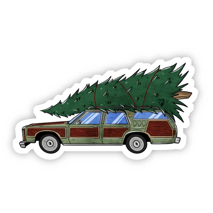 Big Moods - Wholesale Sticker - Christmas Tree on Station Wagon Sticker0