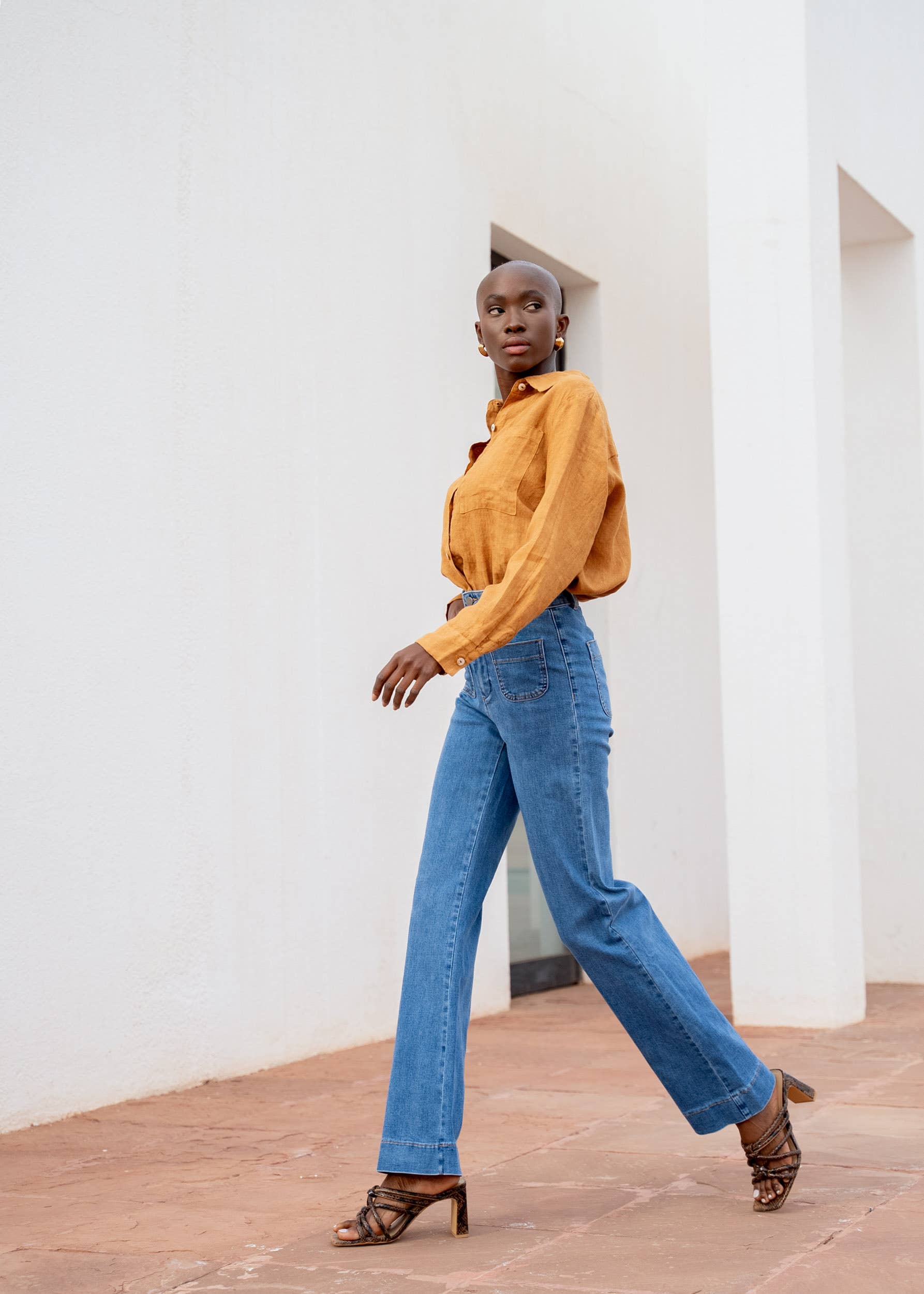 Oraije Paris – calças de ganga - Mulher por atacado – Elena flare jeans33