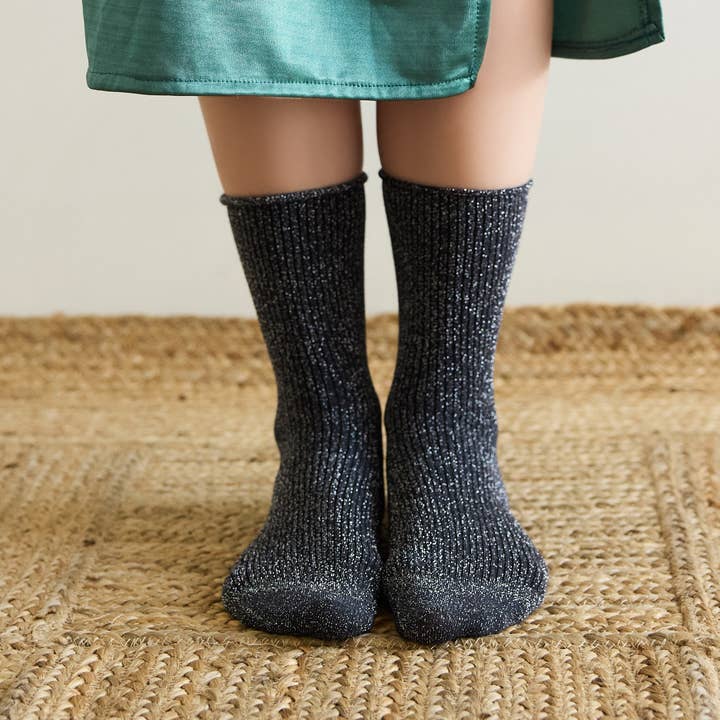 KLUE Glitter Lurex socks in eco-friendly Lyocell | Grey for wholesale by KLUE