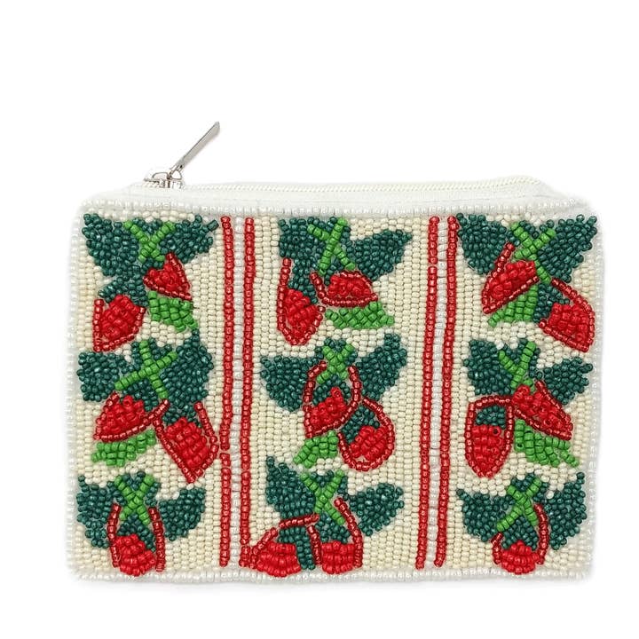 Porta-moedas totalmente bordado com contas "Ladies Tomato Vines". por atacado de Nima Accessories Inc