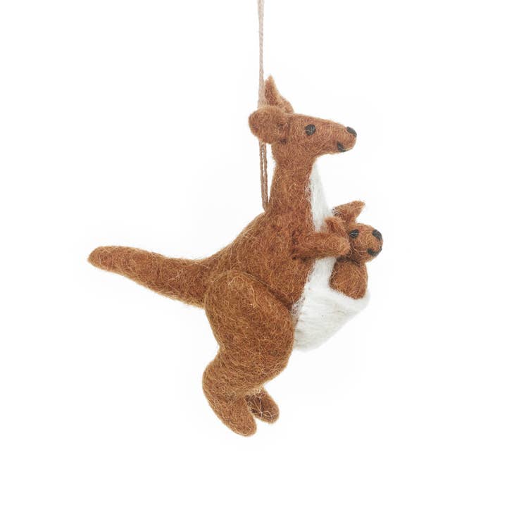 Felt So Good - Wholesale Ornament - Handmade Felt Kanga & Roo Hanging Kangaroo Decoration2