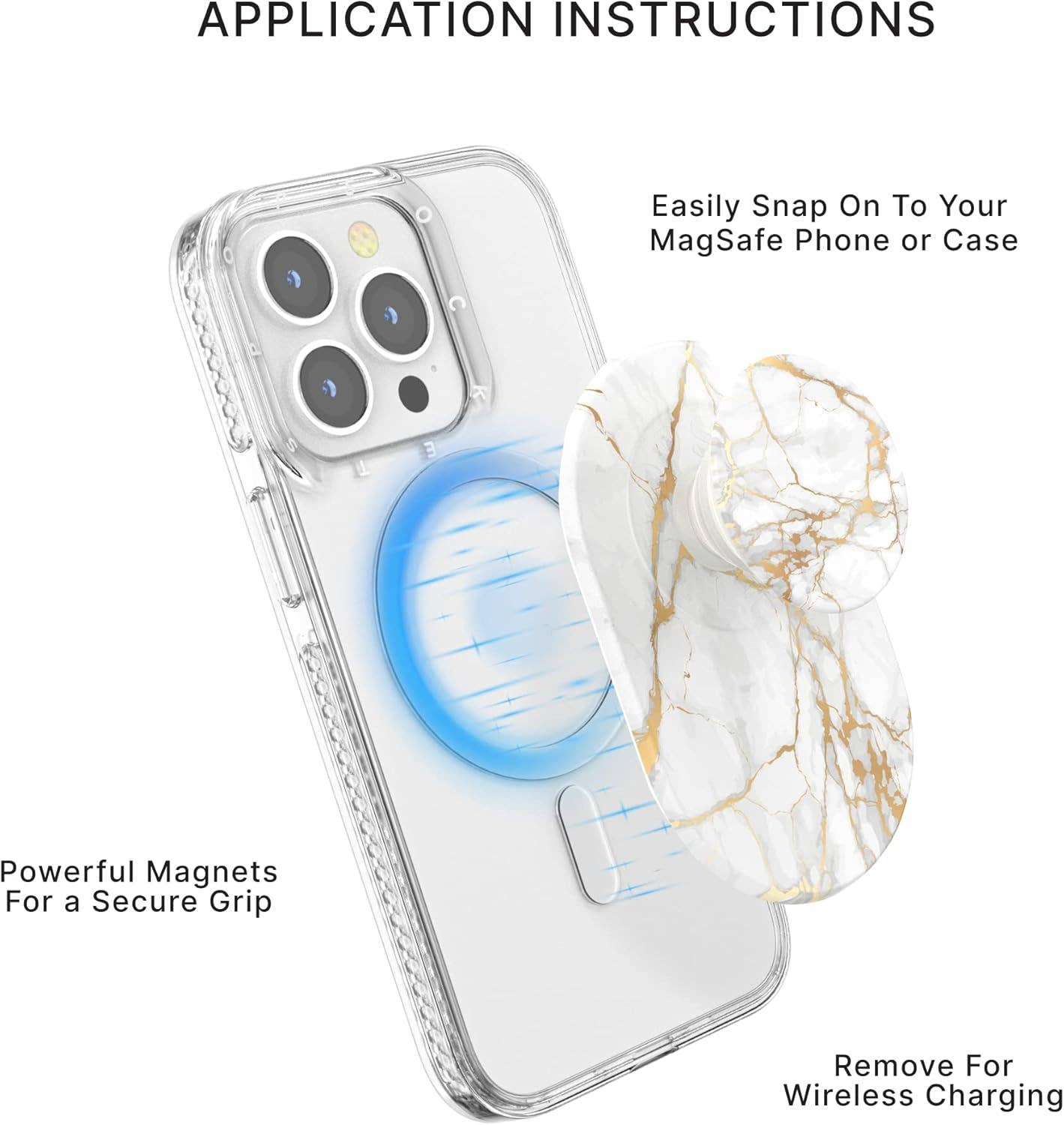 POPSOCKETS - Wholesale Phone Grip - PopGrip for MagSafe - Lutz Gold Marble1