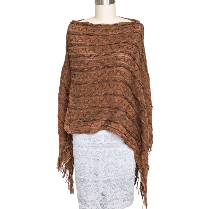Ruffle Knit Fringe Poncho and other Purchase Wholesale crochet poncho yarn. Free Returns & Net 60 Terms on Faire trending on Faire.