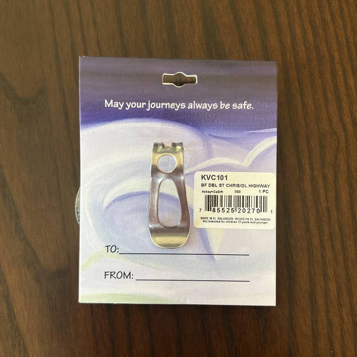 Abbey & CA Gift - Wholesale Car Decorative Charm - Unisex - St Christopher & O L of Highway Visor Clip