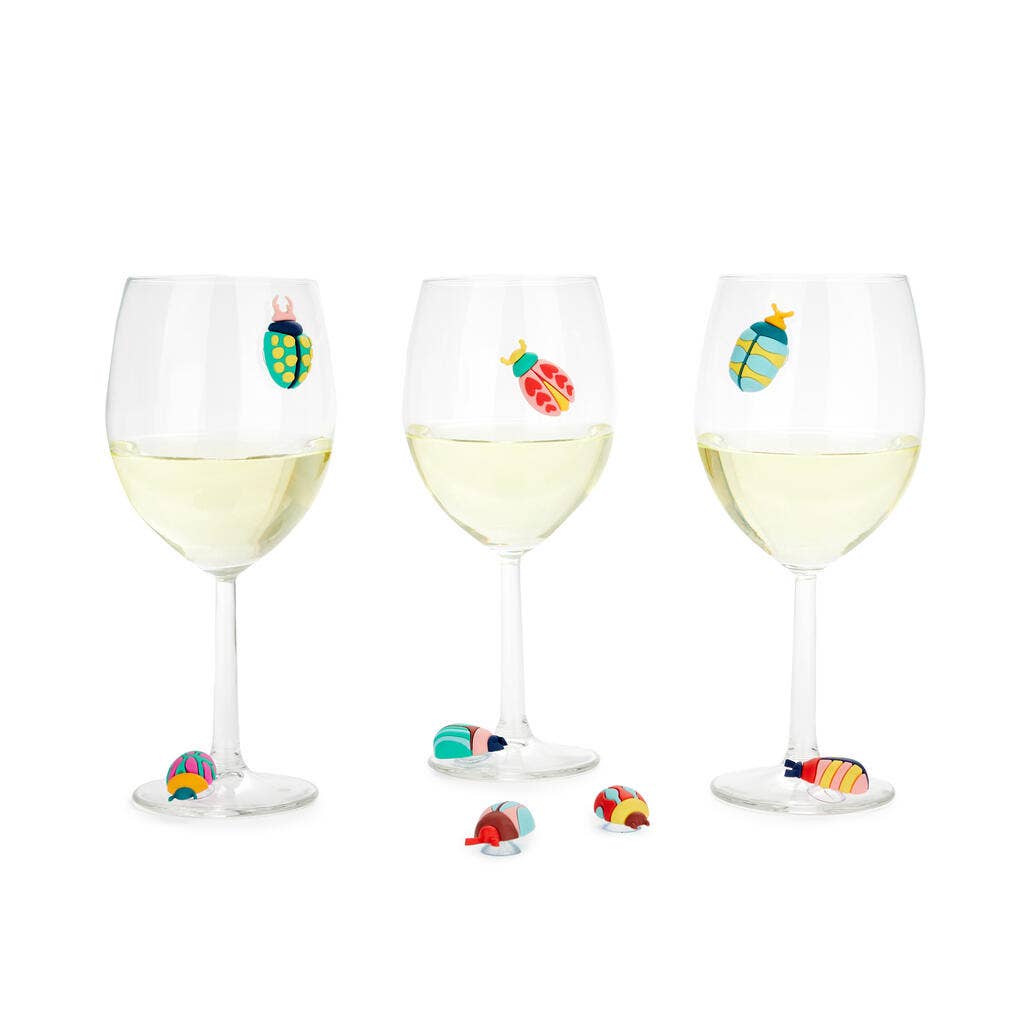 Balvi - Wholesale Wine/Cocktail Glass Markers - Cup markers, The Beetles, assorted colors, x8, plastic1