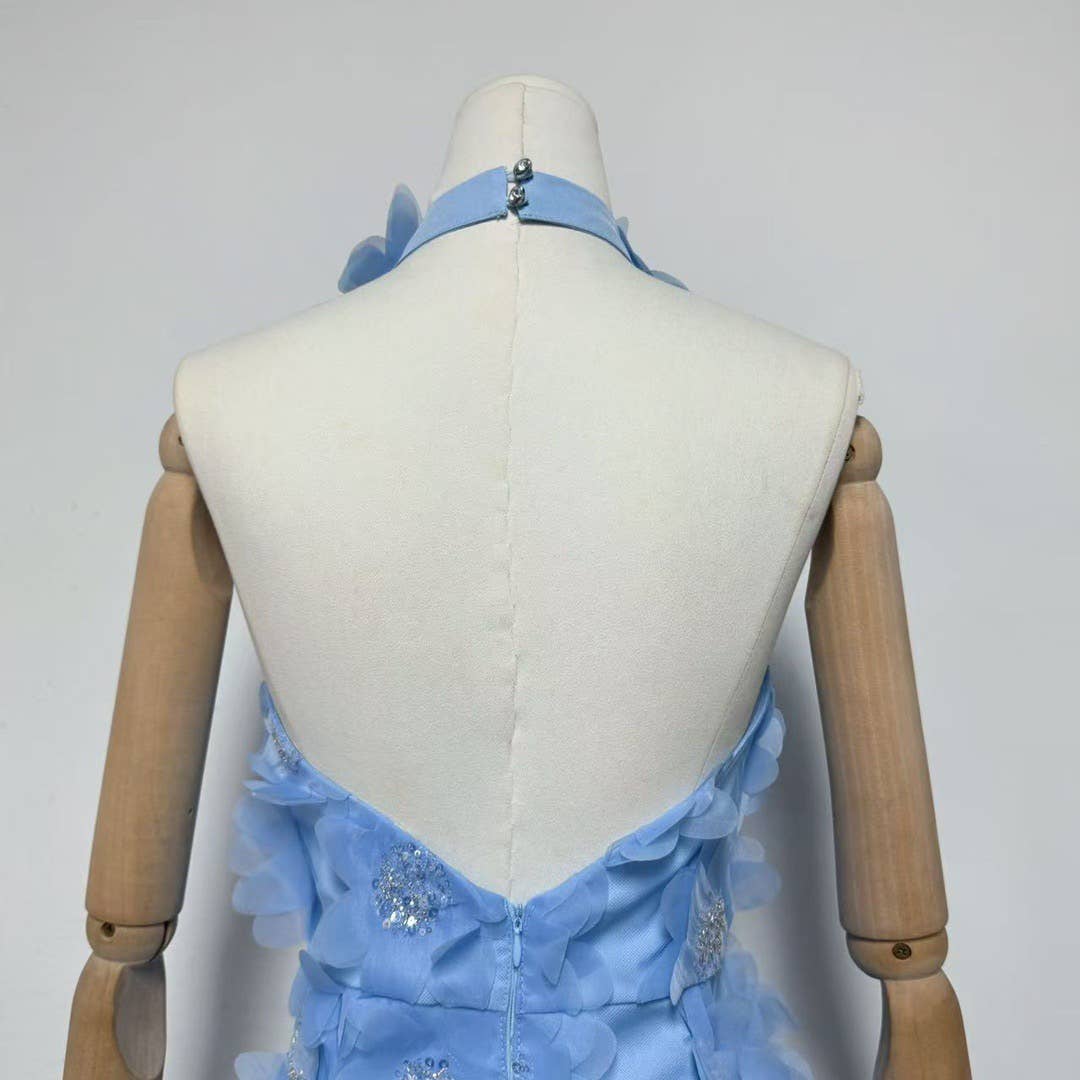 Productseeker - Wholesale Dress - Women's - DR751Y Halter Neck Sequin 3D Floral Backless Mini Dress24