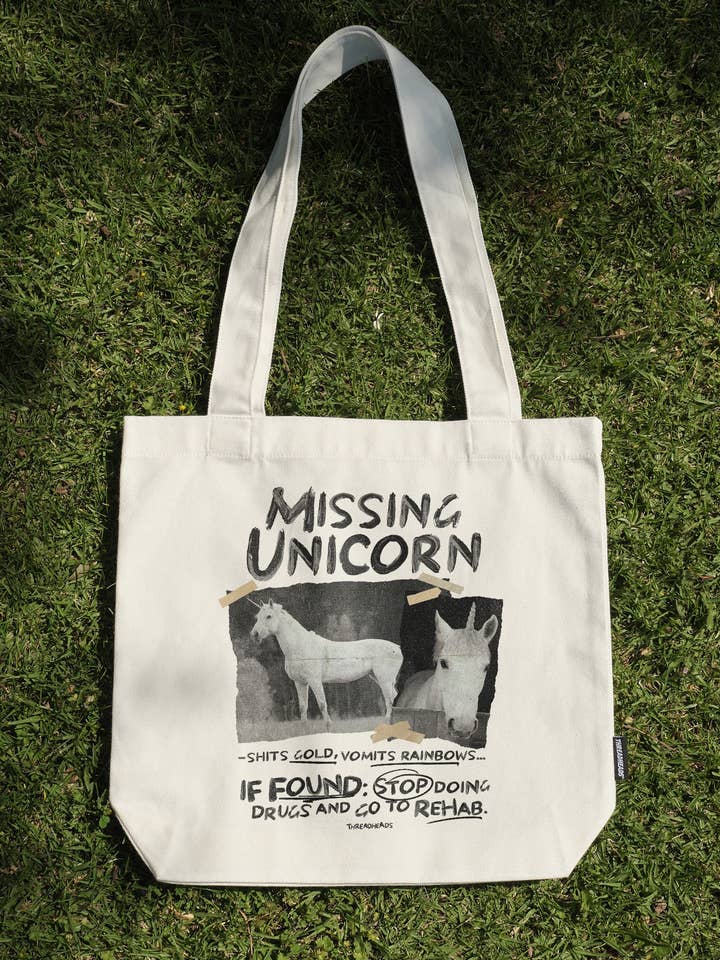Missing Unicorn Tote Bag for wholesale by Threadheads