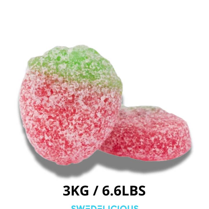 Mini Fragole Asprigne - Caramelle Svedesi - Pick And Mix per la vendita all'ingrosso da parte di Swedelicious - Swedish Candy
