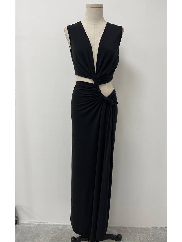 LORIANE - Wholesale Gown - Women's - 6595 long dress with slit one size