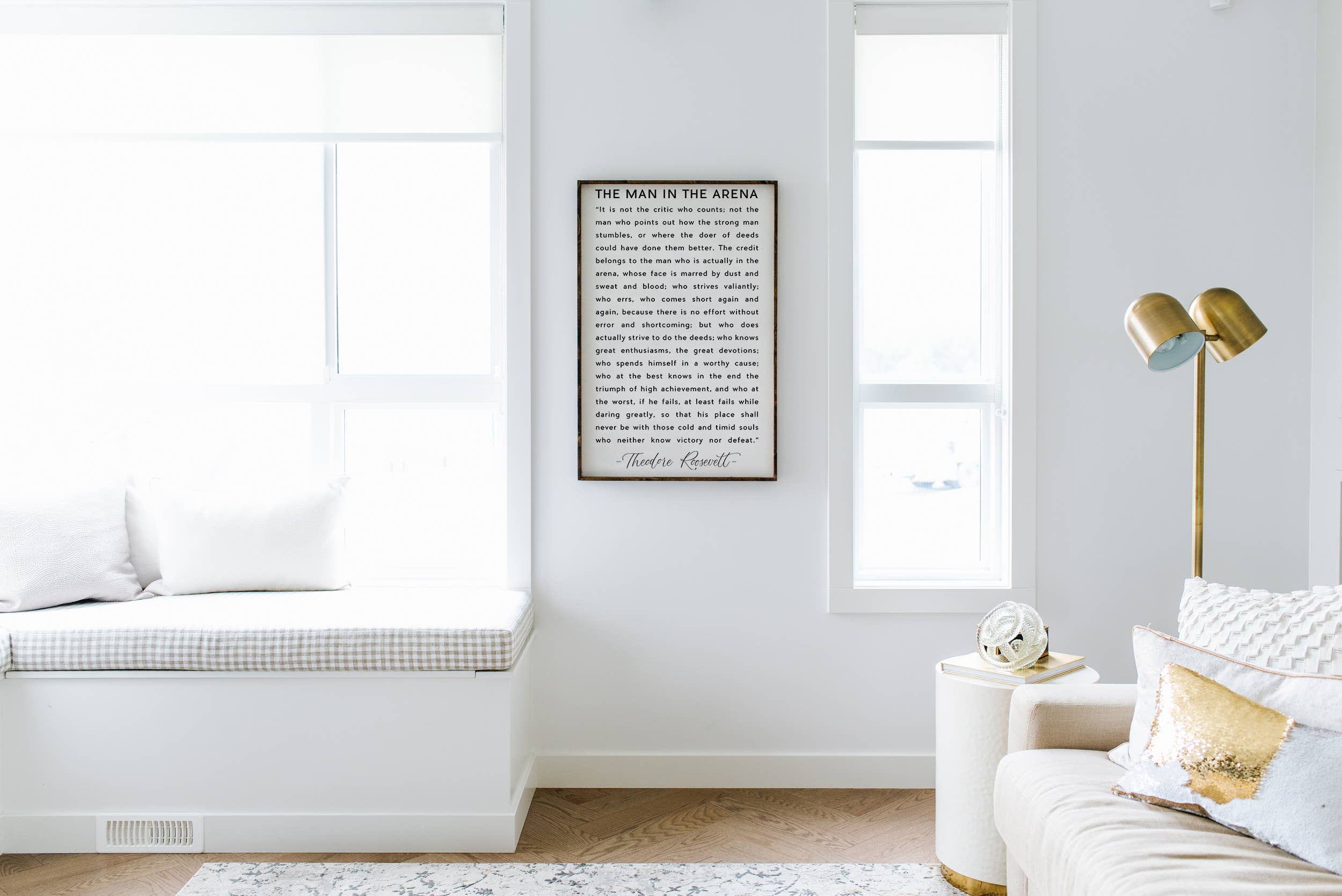 Williamraedesigns - Venta al por mayor Ilustración - Impresión enmarcada de la cita "El hombre en la arena" - Arte de pared inspirador11