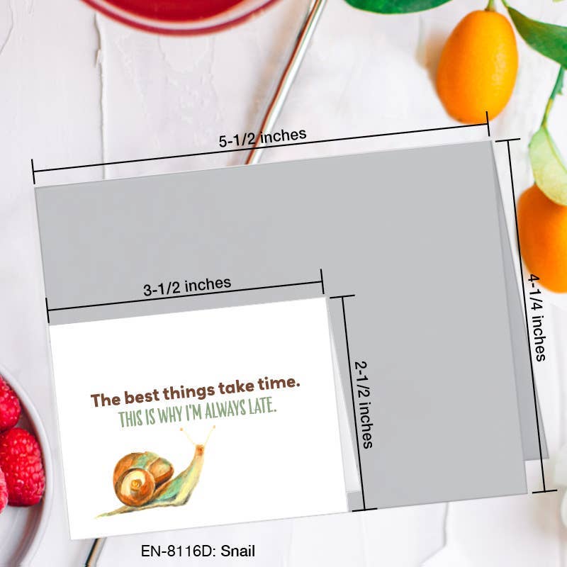 Printed Canvas - Wholesale Everyday Greeting Card - Snail, Greeting Card (#8116D)1