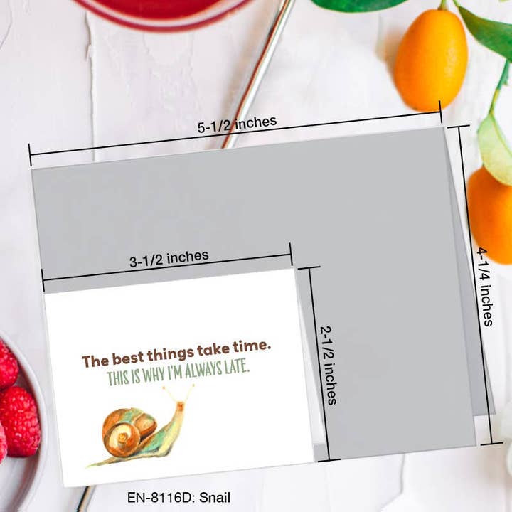 Printed Canvas - Wholesale Everyday Greeting Card - Snail, Greeting Card (#8116D)1