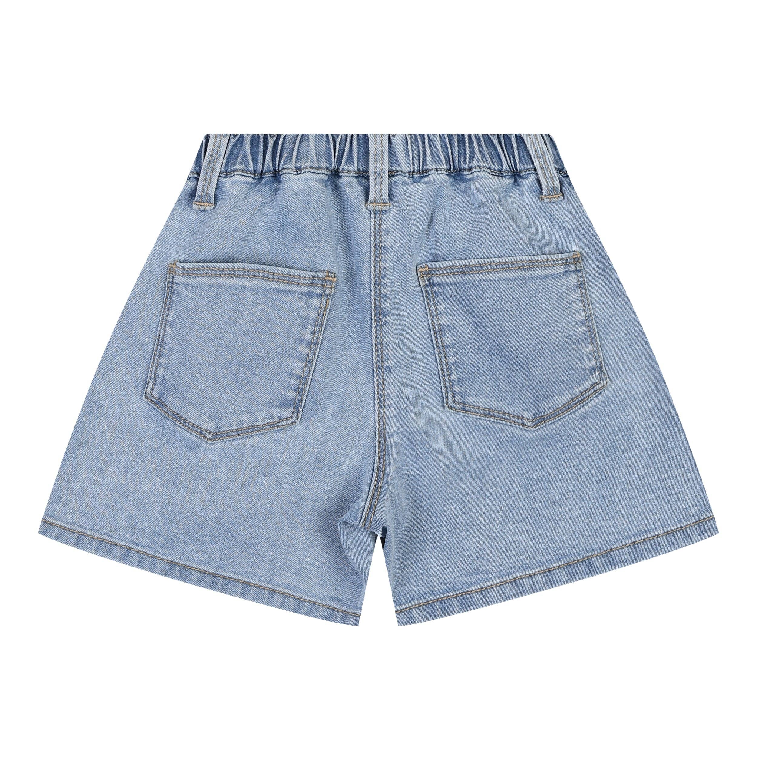 ToTo Heros - Wholesale Shorts - Kids - Millie Wide Leg Flower Embroidery Denim Shorts2