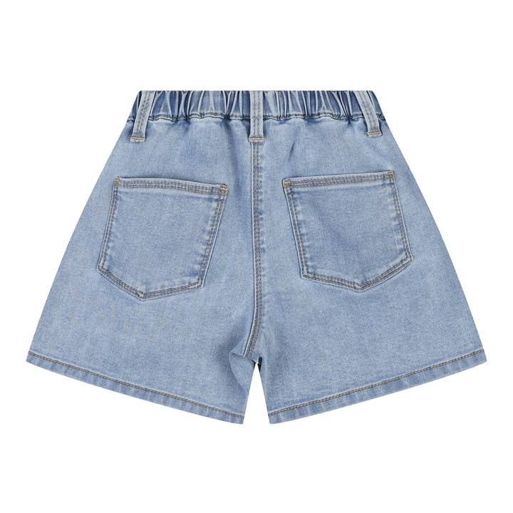 ToTo Heros - Wholesale Shorts - Kids - Millie Wide Leg Flower Embroidery Denim Shorts2