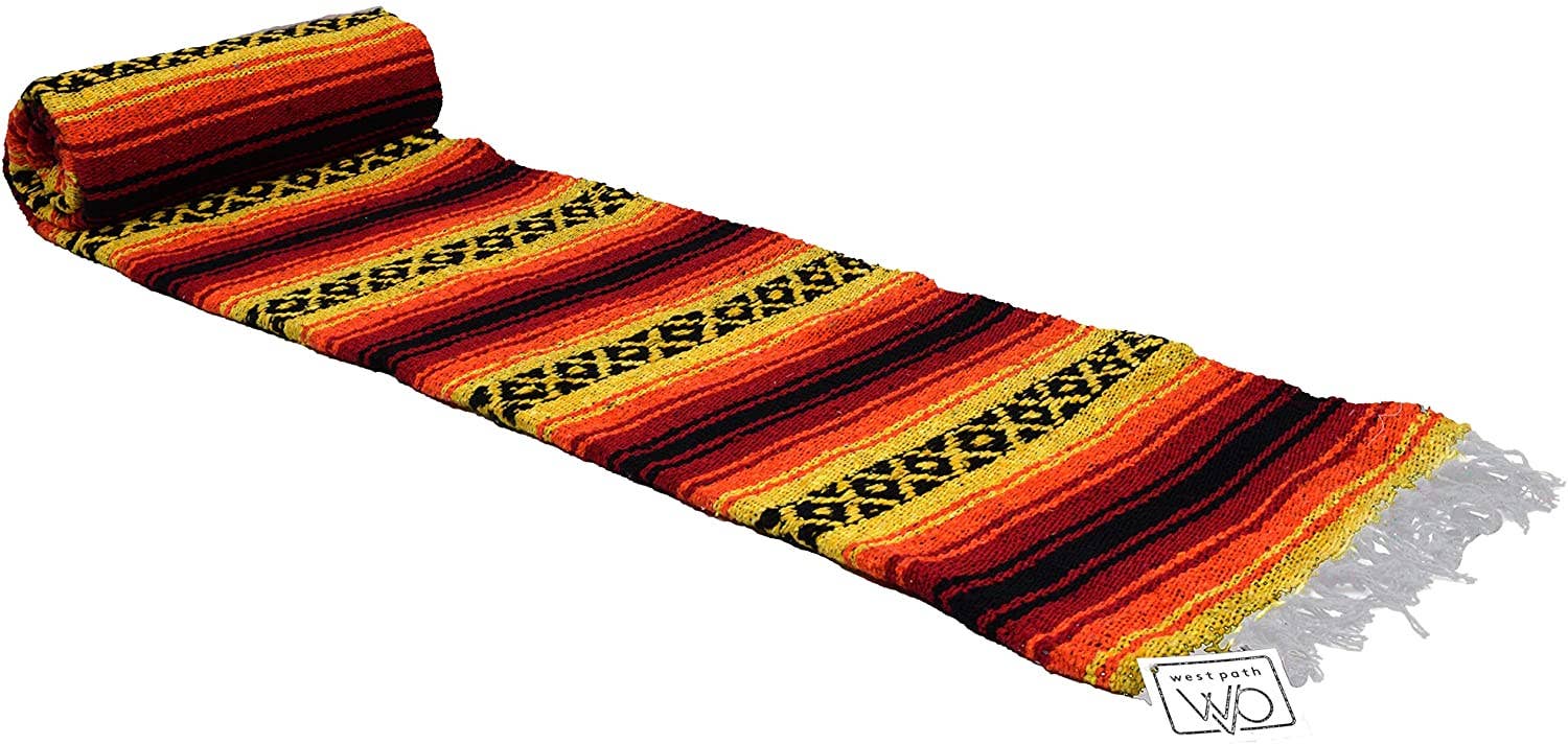 West Path - Wholesale Throw Blanket - Sunfire Mexican Blanket Super Falsa Red Yellow Black Orange2