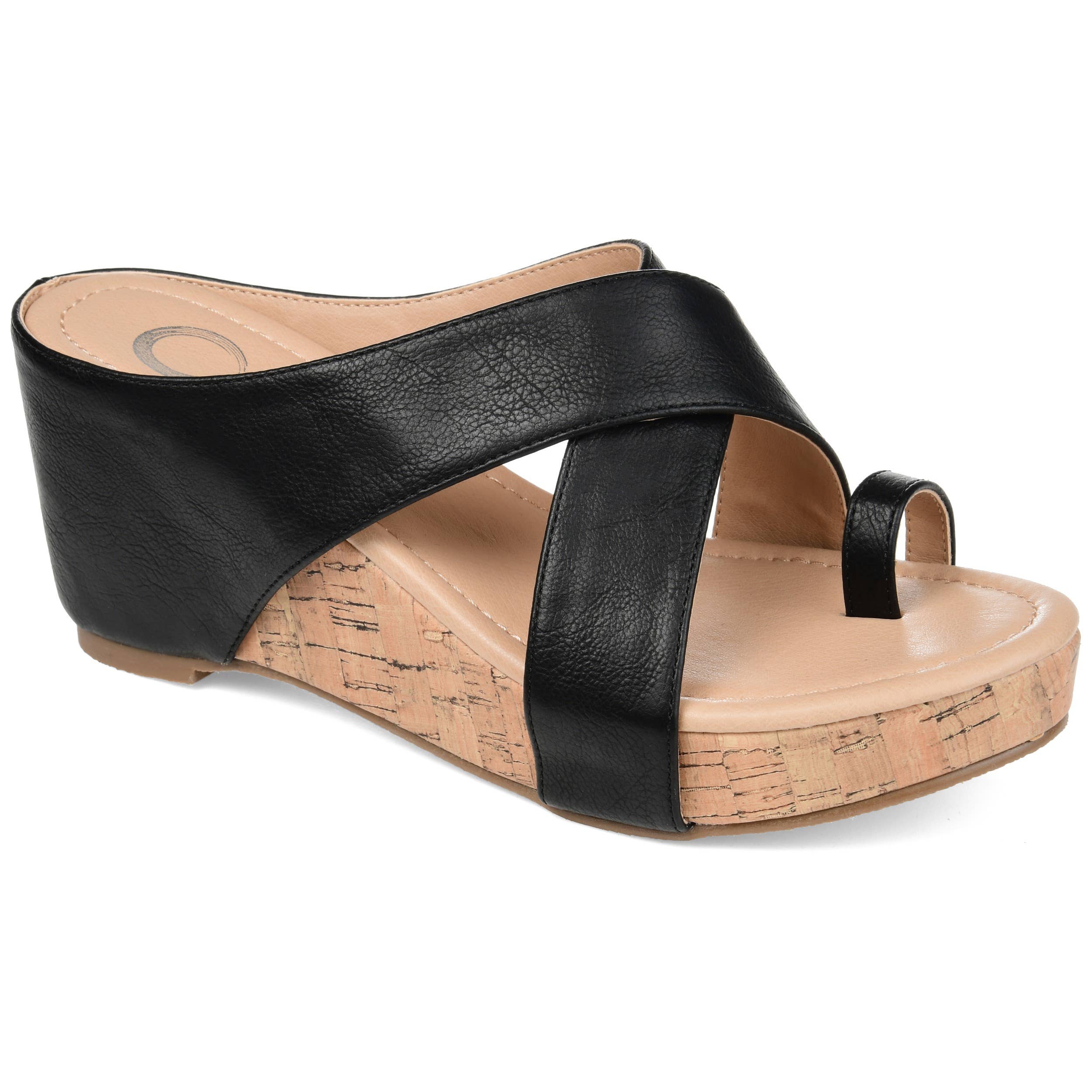 Journee - Wholesale Wedges - Women's - Rayna Wedge Heeled Sandal In Faux Leather0