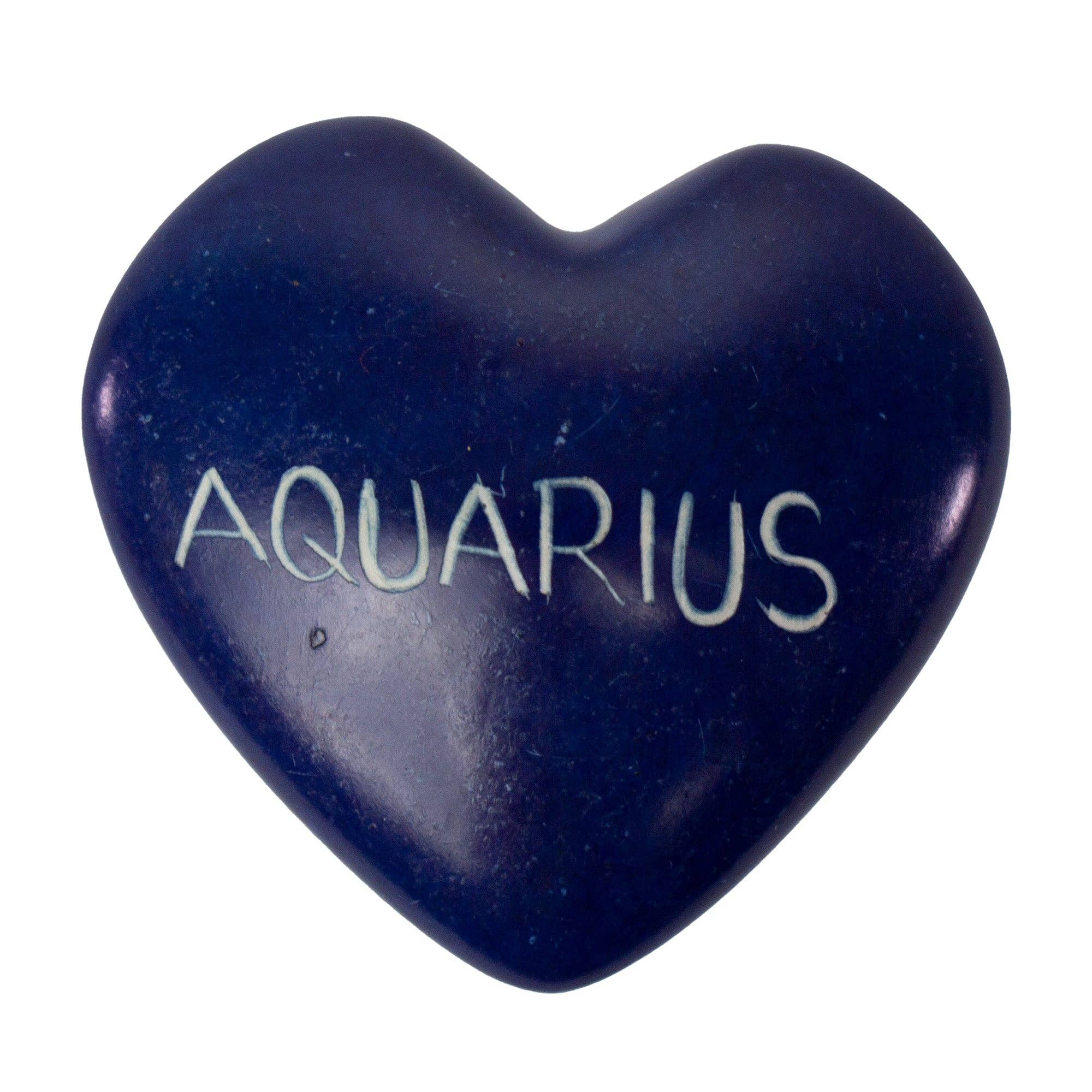 Global Crafts - Wholesale Decorative Tabletop Object - Zodiac Soapstone Hearts, Pack of 10: AQUARIUS2