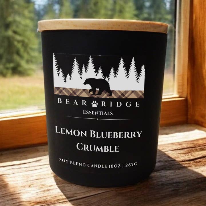 Vela de 10 oz. de Limón y Arándano Crumble para venta al por mayor de Bear Ridge Essentials