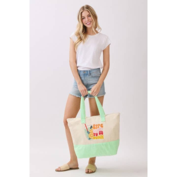 CC Wholesale Clothing - Wholesale Tote Bag - Women's - Sips About To Go Down Terry Tote7