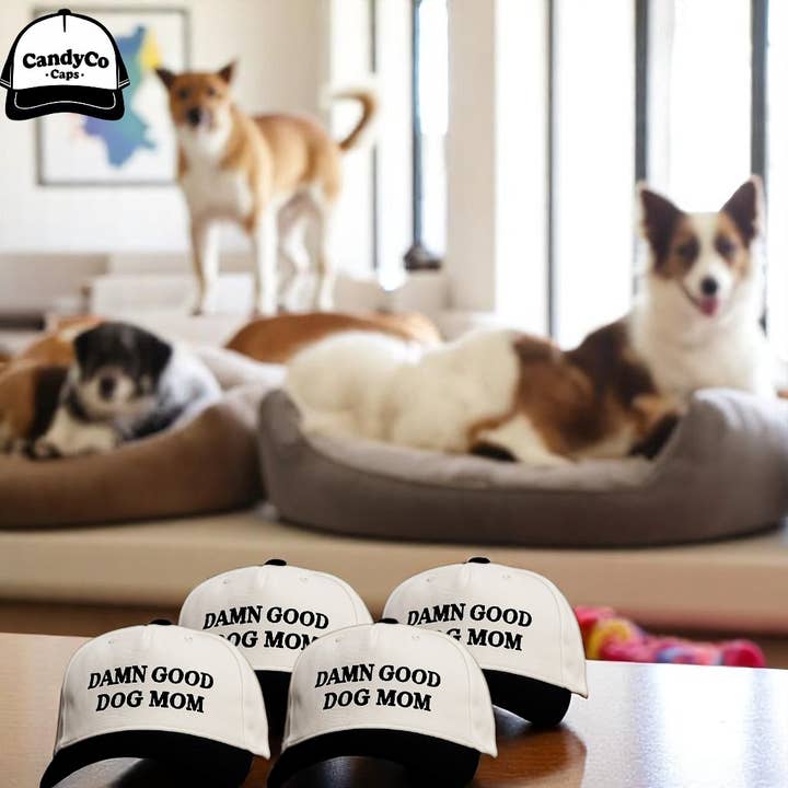 The Candy Collections - Wholesale Trucker Hat - Women's - Damn good dog mom embroidered trucker Hat dog mom cat 1
