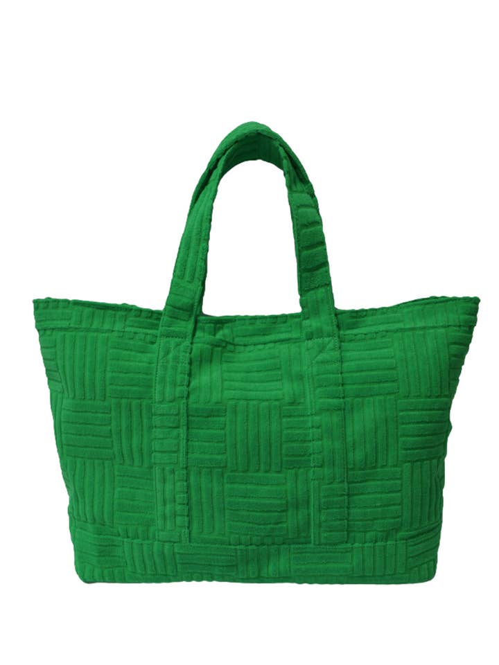 Sac en tissu Terry en vert Kelly pour la vente par Bag and Bougie