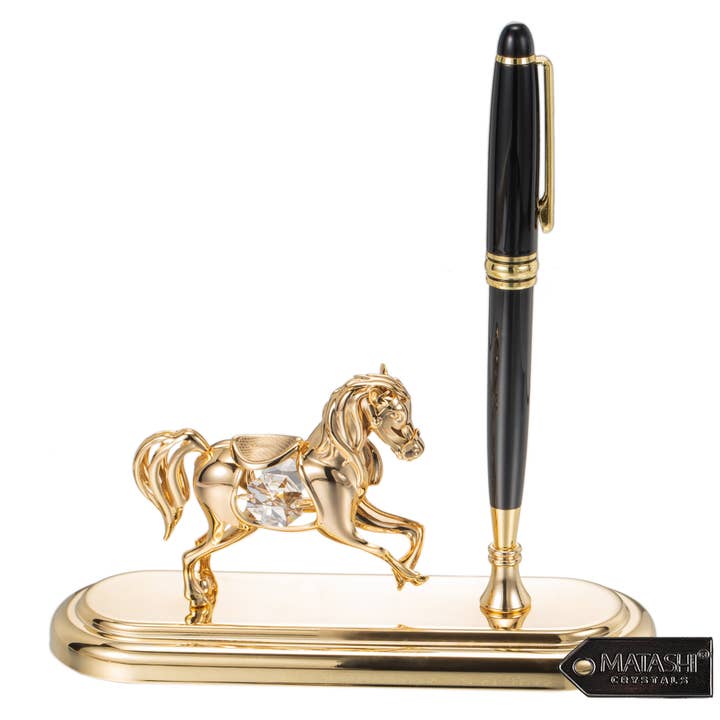 Matashi - Wholesale Desk Set - Matashi 24K Gold Plated Executive Desk Set With Pen