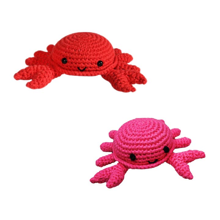 Petit Ami & Zubels - Wholesale Handheld Rattle - Baby - Crab Hand Crochet Rattles - 2 Colors4
