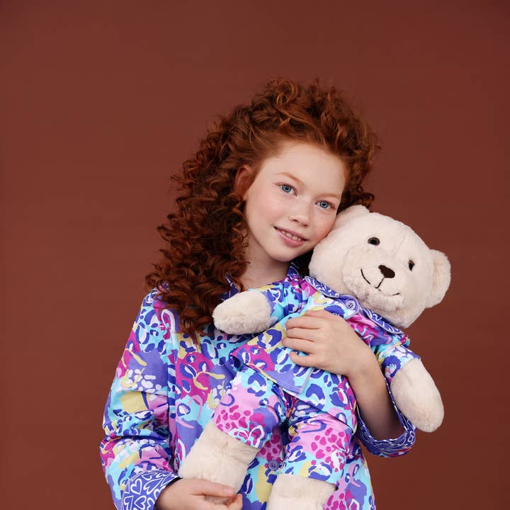 Audrey Girls Pyjama Set with Matching Teddy Bear for wholesale by Luna Mia Kids