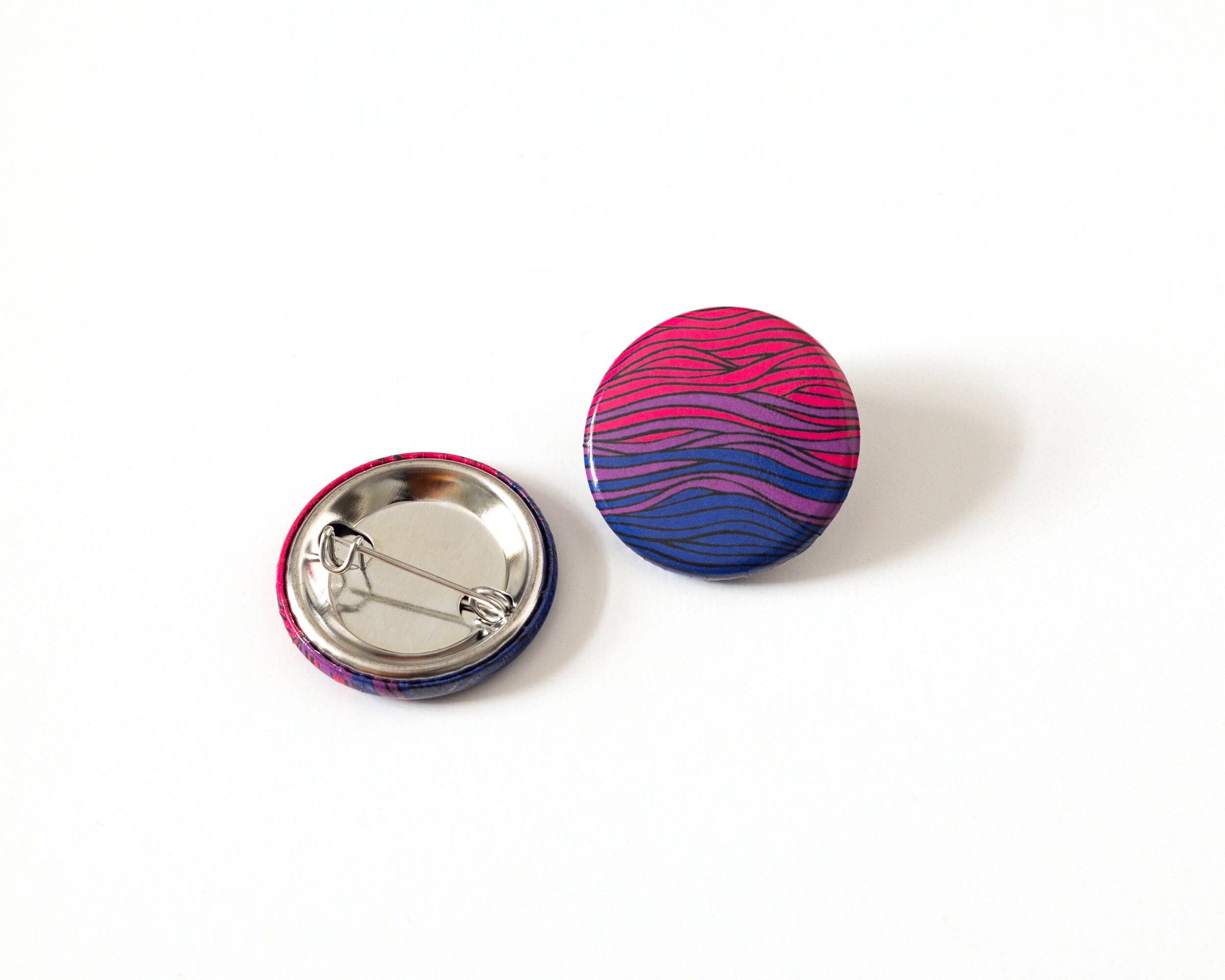 RippleSplash Studio – wholesale Lapel pin/button – Subtle Bisexual Pinback Button - Bisexual Flag Pin1
