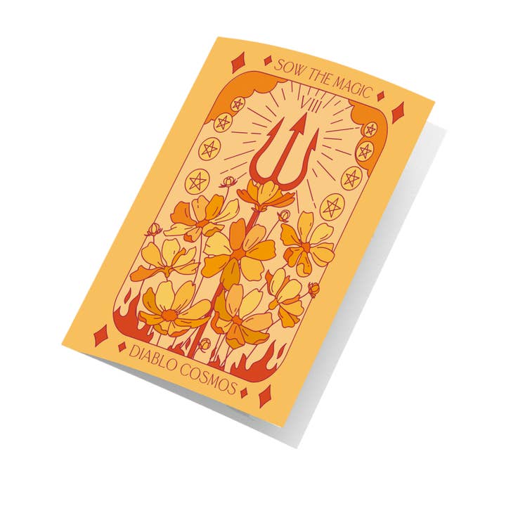 Sow the Magic - Wholesale Everyday Greeting Card - Diablo Cosmos Botanical Tarot Greeting Card2