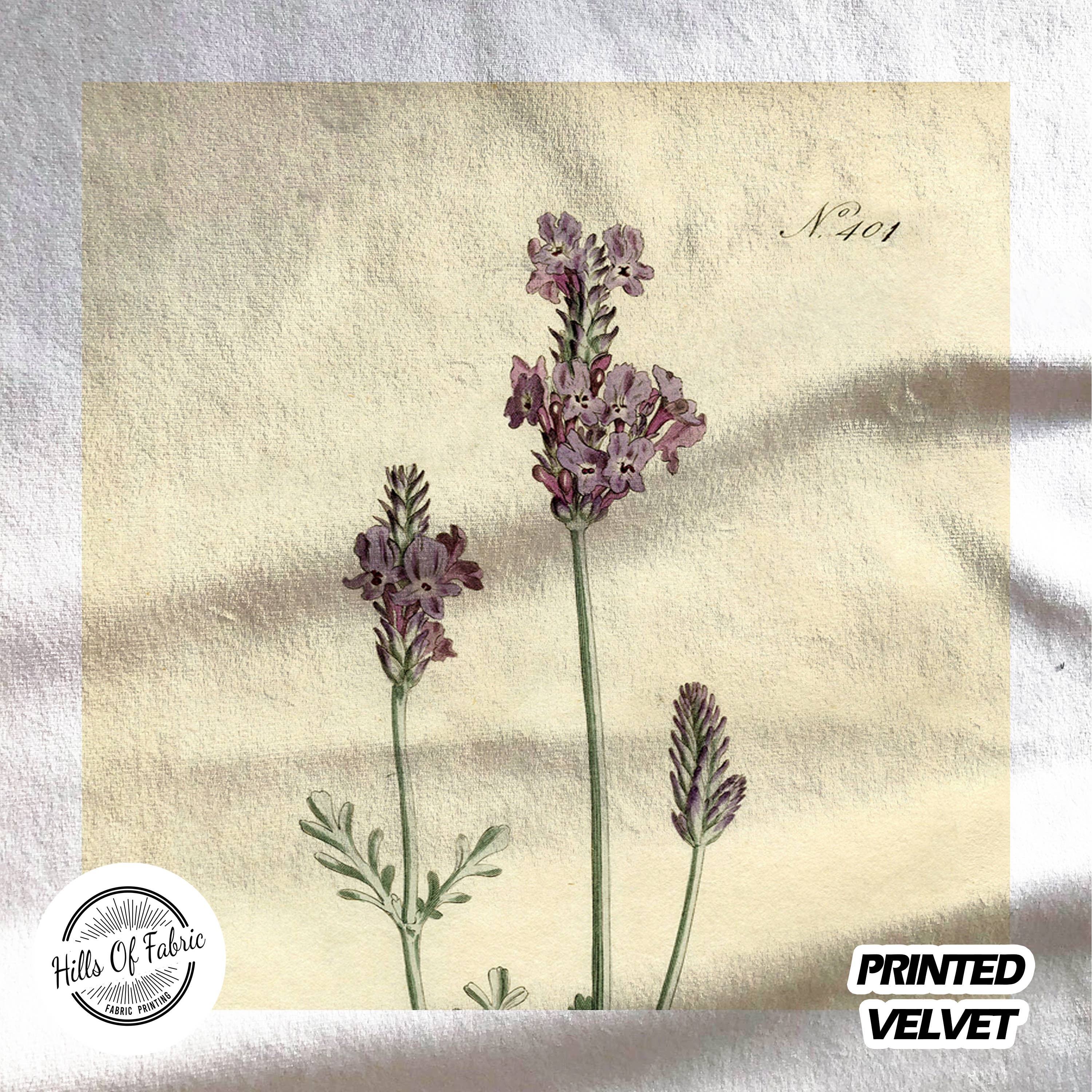 Hills Of Fabric – wholesale Fabric – Purple Lavender Stems  Printed Fabric Panel0