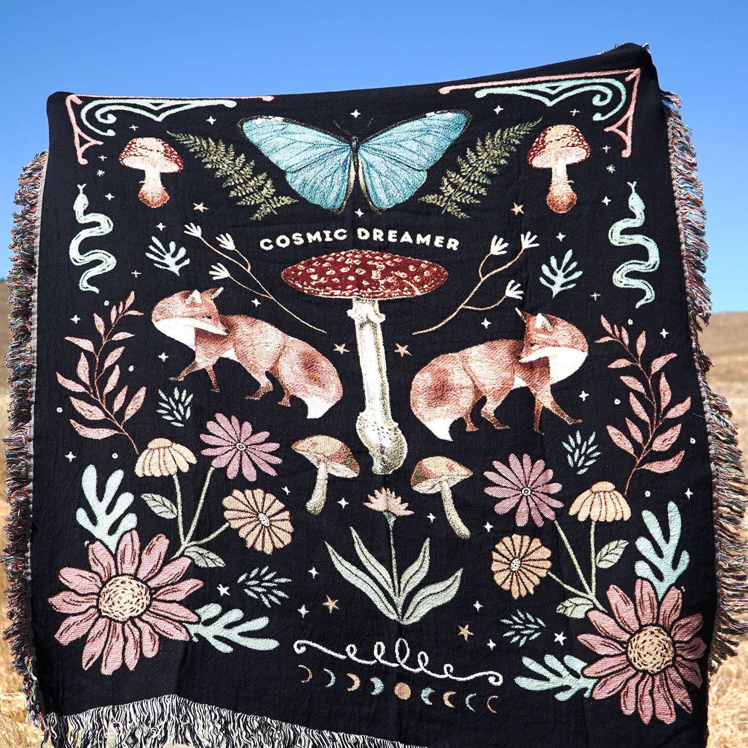 Relatable Basic - Wholesale Throw Blanket - Cosmic Dreamer Woven Throw Blanket Mystical Whimsical Decor4