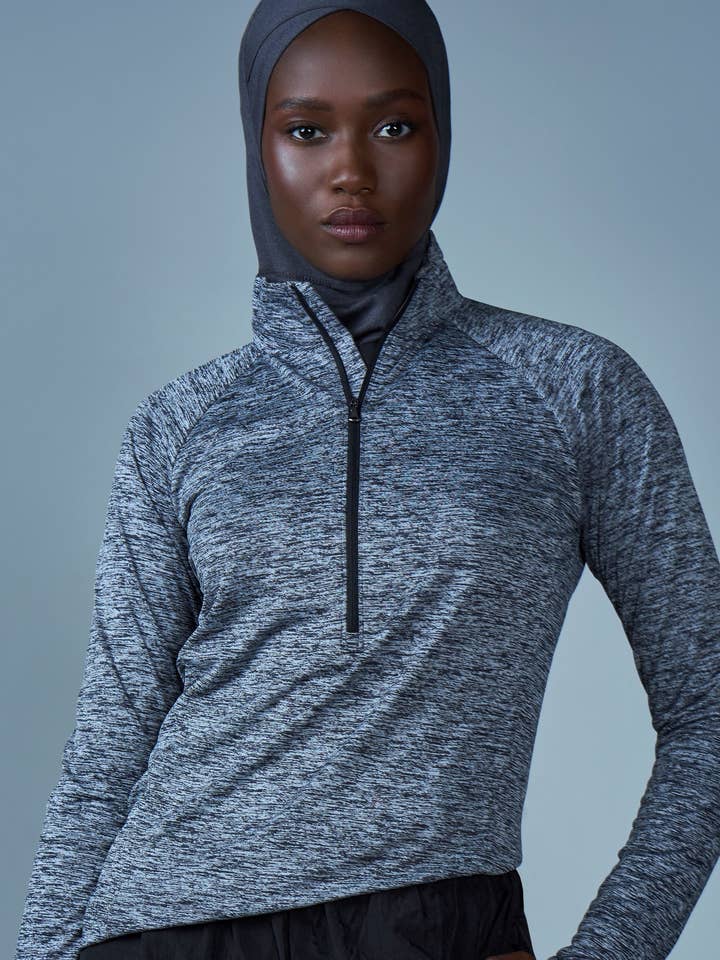 Criss–Cross Sport Hijab - Carbon for wholesale by Haute Hijab