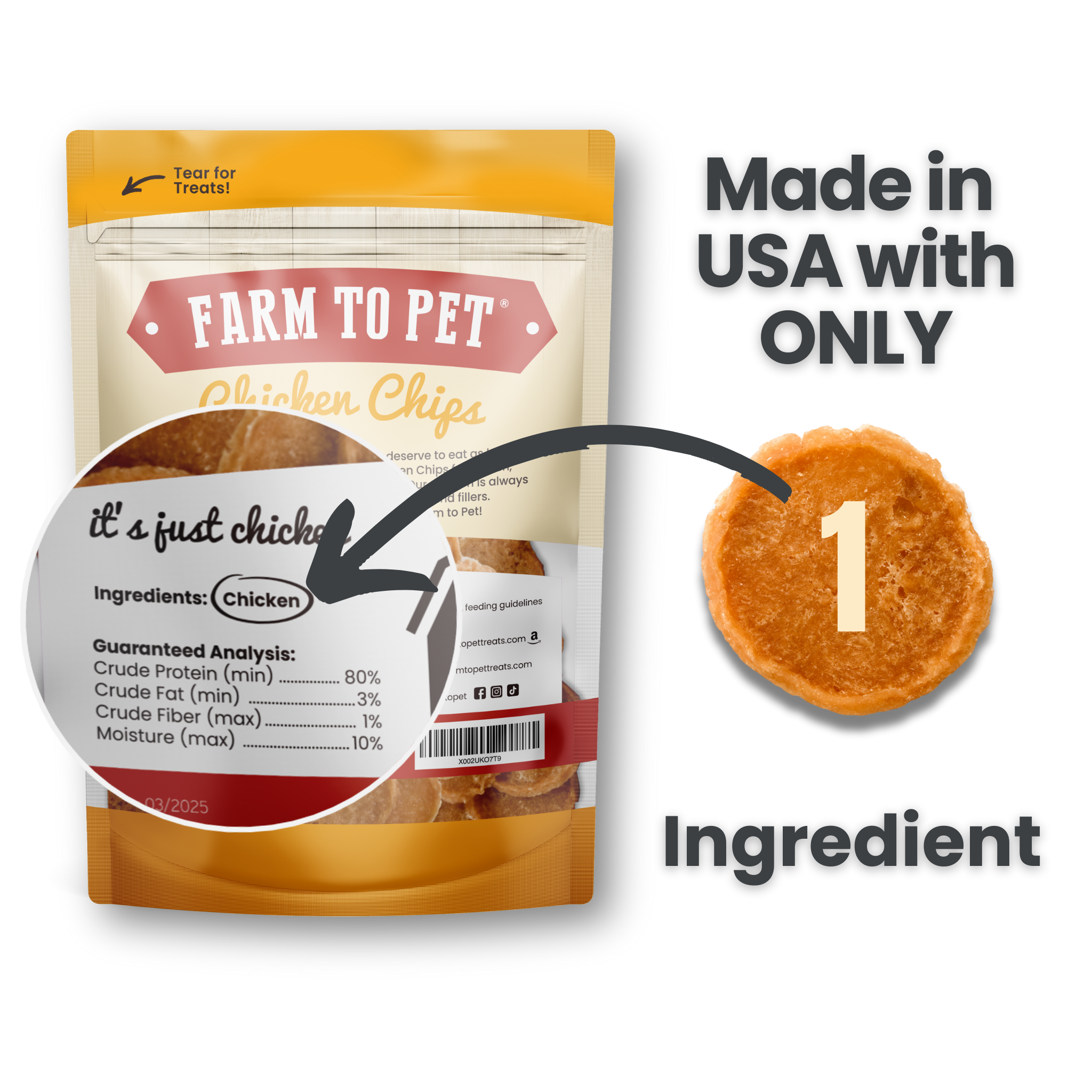 Farm to Pet Healthy Dog Treats - Wholesale Pet Treats - Dog - Chicken Chips Dog Treats1