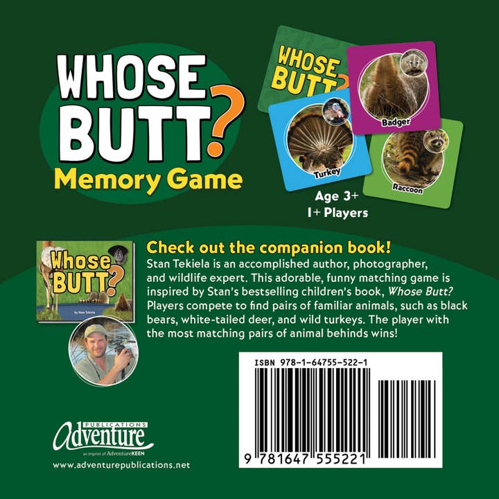 AdventureKEEN - Wholesale Brain Game - Kids - Whose Butt? Memory Game3