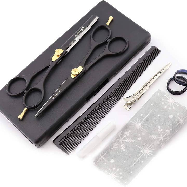Haryali London – Großhandel Haarscheren – Haryali Friseurscheren-Set, 15,2 cm, Schwarz
