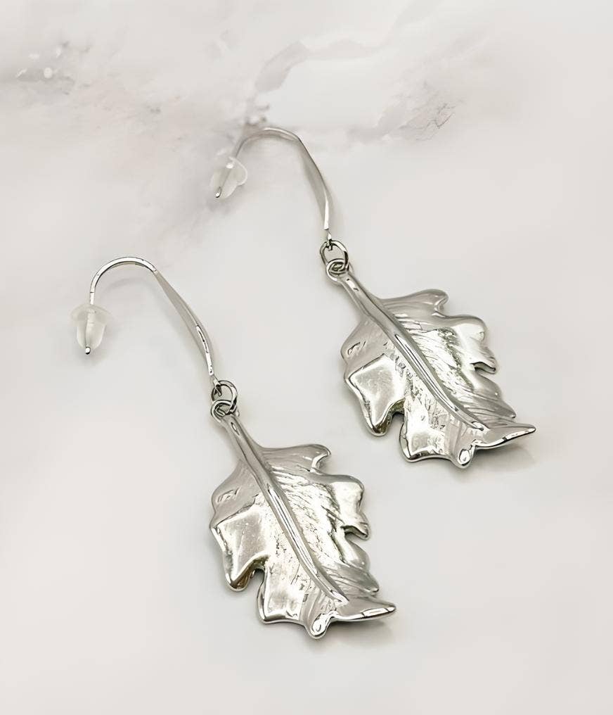 Wild & Free - Wholesale Dangle Earrings - Pendientes de hoja de acero inoxidable0