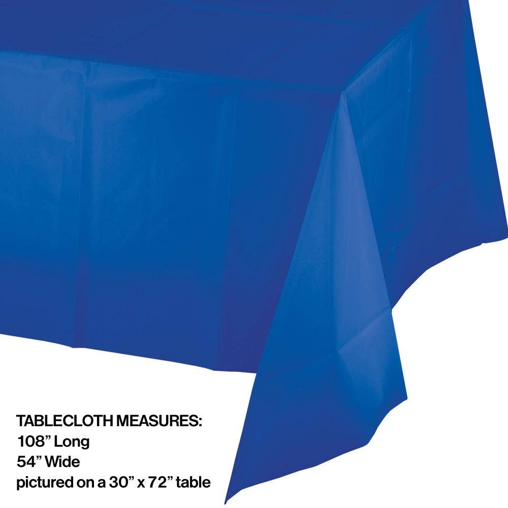 Bulk Party Decor - Wholesale Disposable Table Cover/Runner - Cobalt Blue Value Friendly Plastic Table Cover, 1/Pkg2