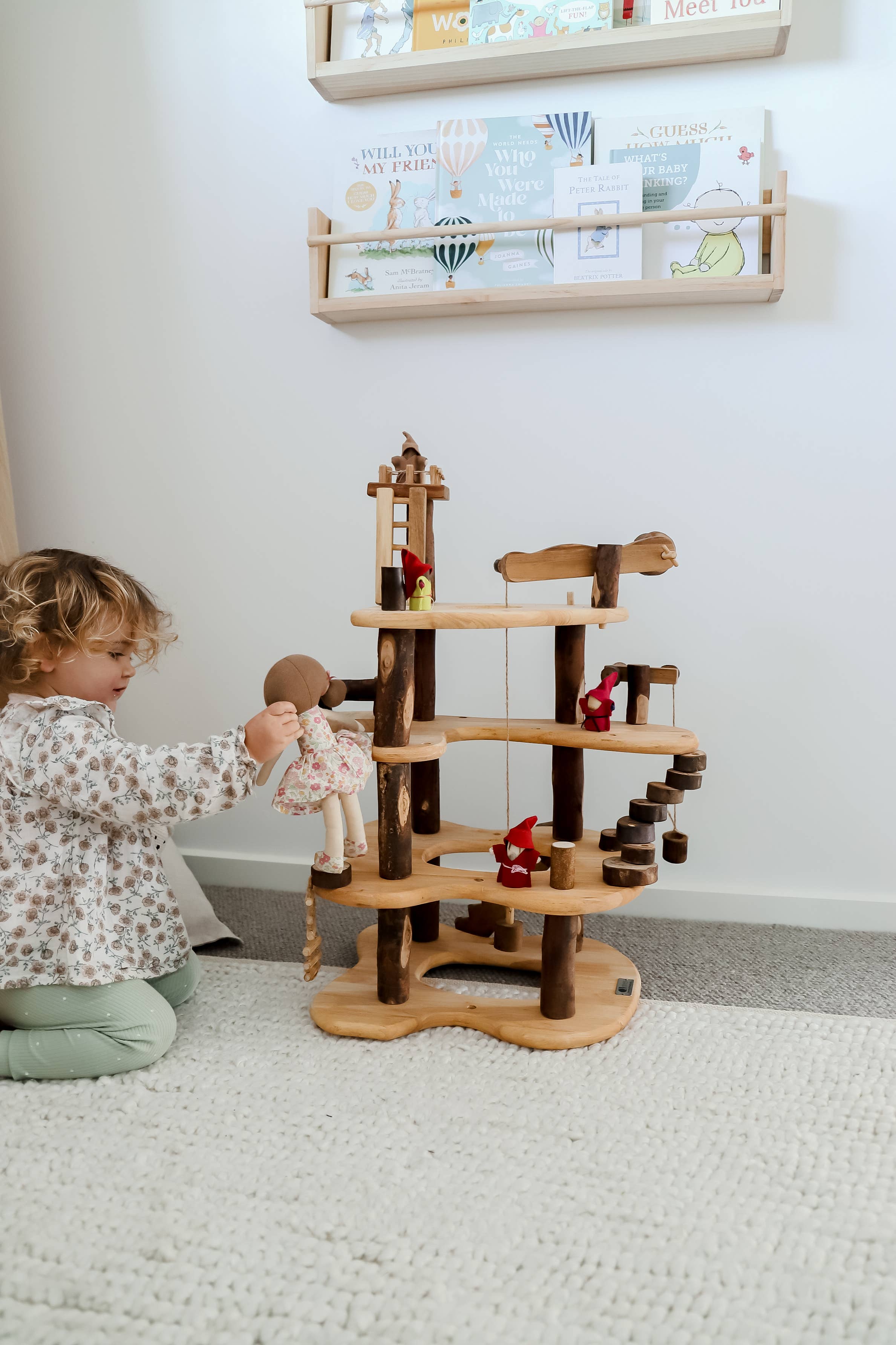 QToysUSA - Wholesale Wood Toy - Kids - Three level tree house play set2