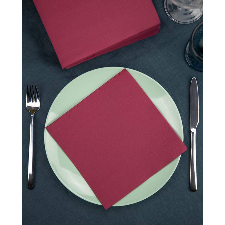 Renova - Vendita all'ingrosso Tovagliolo monouso - Tovaglioli Renova Gold Bordeaux extra grandi3