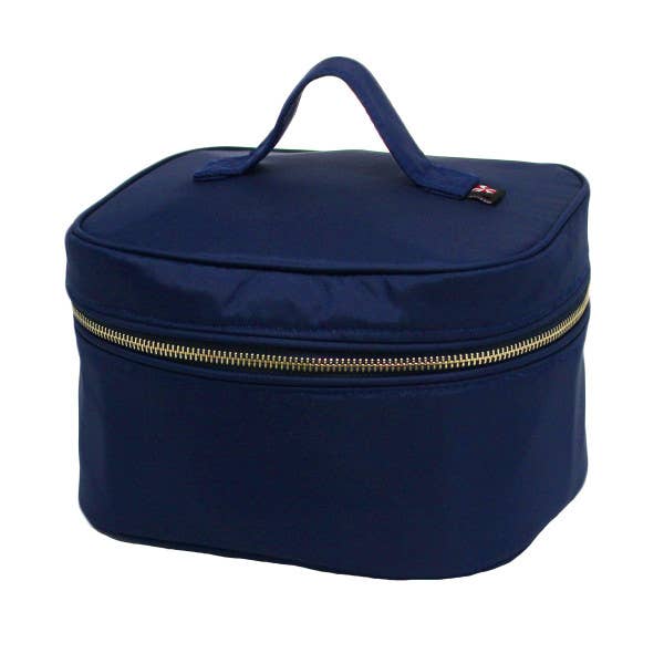 Mint - Vendita all'ingrosso Borsa per trucchi/cosmetici - Valigia per treno in nylon e ottone blu scuro | Menta