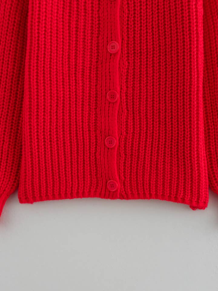 Rosa Clothing - Wholesale Cardigan - Women's - chunky crewneck knit Cardigan9