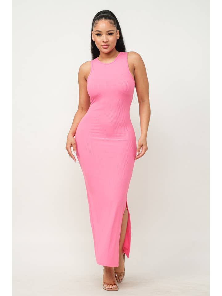 Boswell - Wholesale Dress - Women's - SIDE SLIT 4X2 RIB MAXI DRESS8