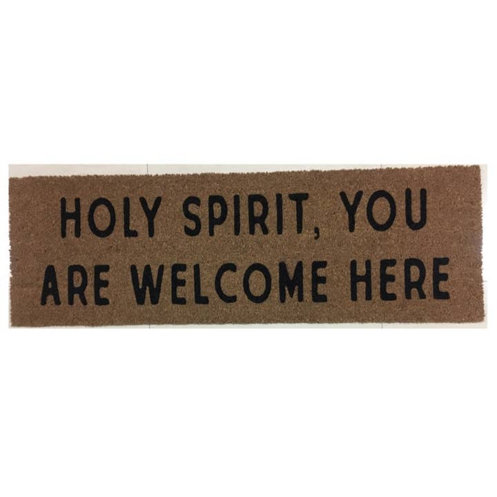 Modern Burlap - Wholesale Door Mat - XL Doormat - Holy Spirit, you are welcome here (New Length)