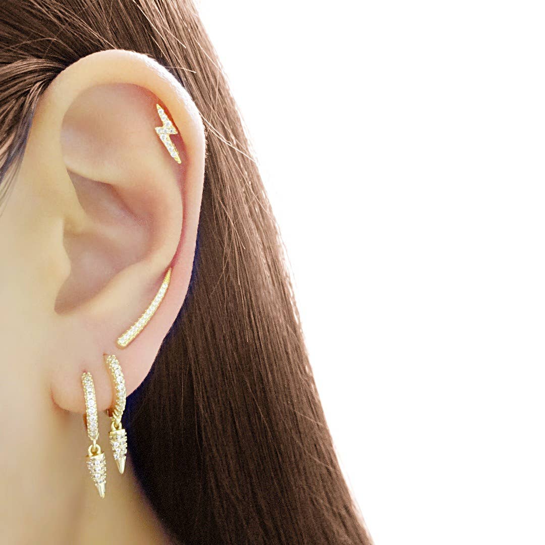 KIKICHIC – Großhandel Huggie-Ohrring – Winzige Spike CZ Huggie Hoops2