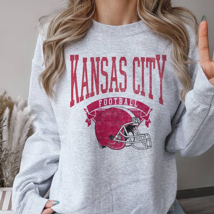 Par.tees by Party On! - Wholesale Graphic Sweatshirt - Women's - Vintage Hometown Football Graphic Sweatshirts