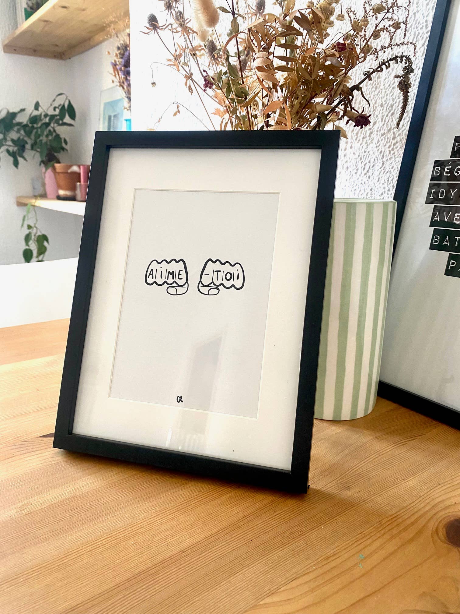 Atelier Béguin - Wholesale Art Print - Framed illustration “VERV-AIME” format A51