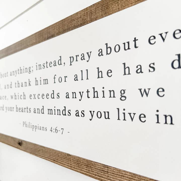 WillowBee Signs & Designs - Vendita all'ingrosso Cartelli - Versetto della Bibbia - Filippesi 4:6-7