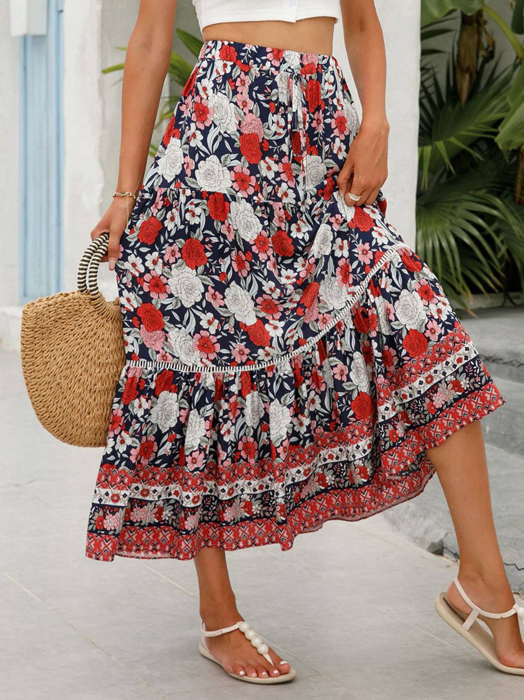 Wholesalesir - Wholesale Skirt - Women's - Lace Patchwork Bohemian Beach Resort Style Skirt3