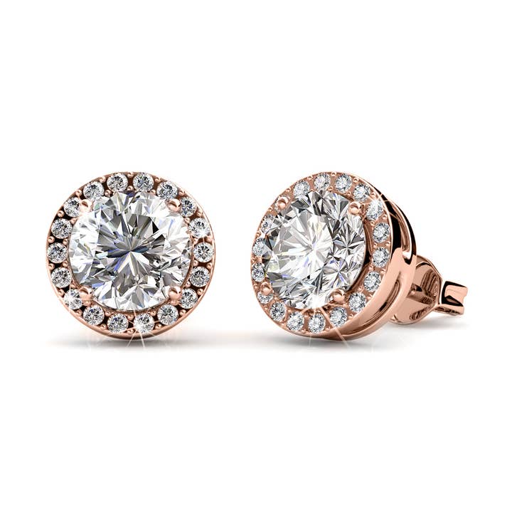 CARALI / MYC Paris – Engroshandel Ørestikkere – Sophia Øreringe - Rosaguld og Krystal0